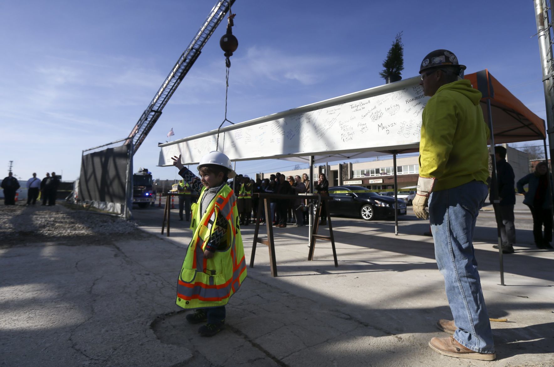 Topping out ceremony at Teen Center in Ferguson